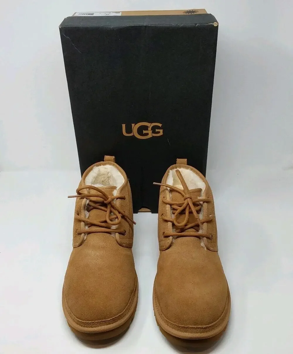 UGG Neumel Mens 12 Chestnut Suede Sheepskin Chukka Boots 3236 NIB